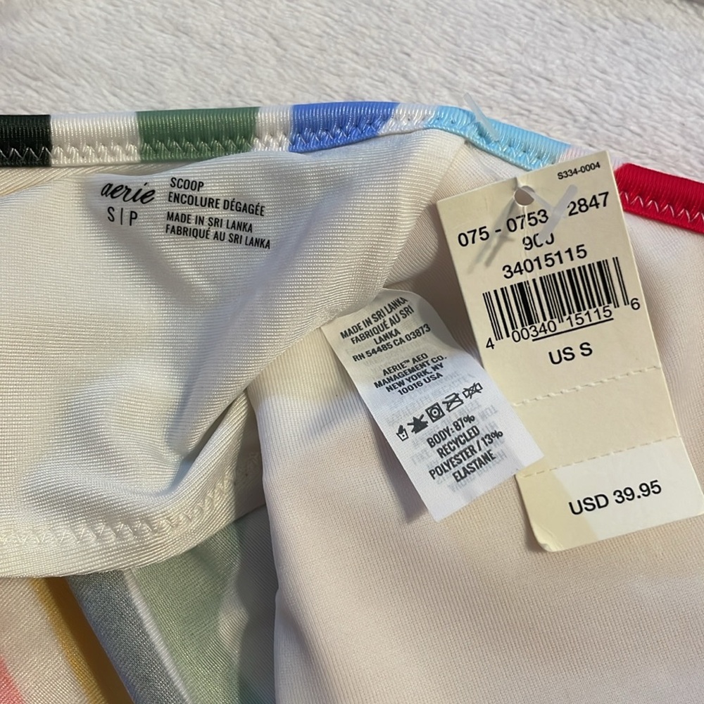 NWT Aerie Multi Color Scoop Bikini Top - Picture 4 of 6